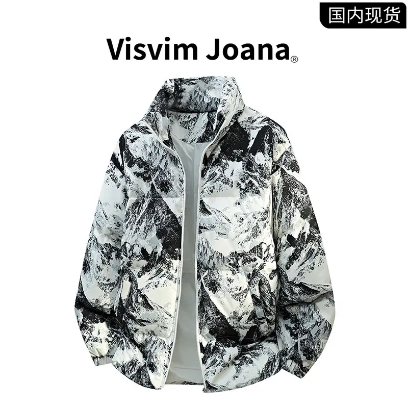 品牌现货撤柜】VISVIM JOANA冬季韩版印花立领棉服男休闲百搭外套