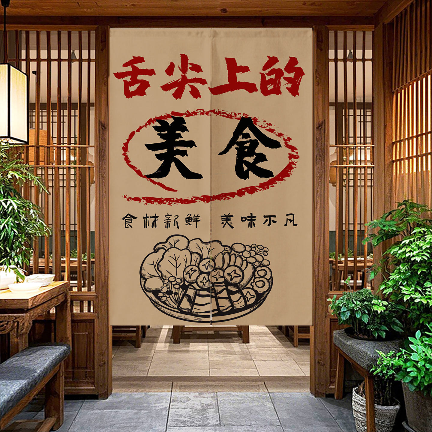 厨房门帘半帘定制logo布艺遮挡帘