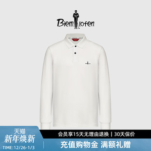 亲肤功能棉 polo衫 比音勒芬春秋季 长袖 轻运动休闲翻领T恤 男士