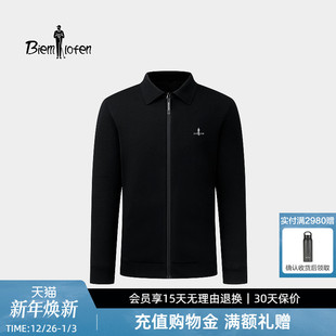 男经典 比音勒芬2025秋冬新款 翻领毛织夹克外套厚 羊毛针织面料