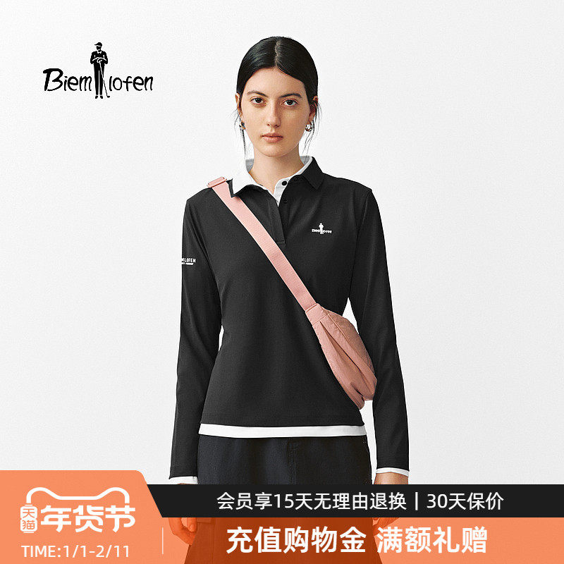 【不易变形不易褪色小领T】比音勒芬2025秋季新款女士长袖POLO衫,女装/女士精品,POLO衫,淘宝优惠券,粉丝福利购,淘宝优惠卷