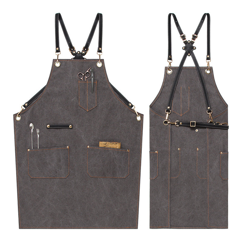 围裙logo烘焙咖啡厅专用网牛仔