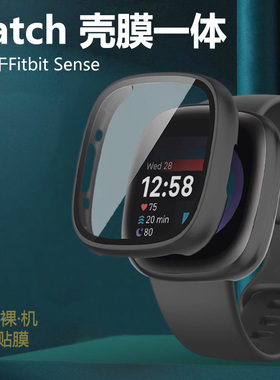 适用Fitbit乐活Sense2谷歌fitbitsense保护壳钢化膜一体智能表全包表壳防摔手表壳贴膜表盘外套bitfit环senes