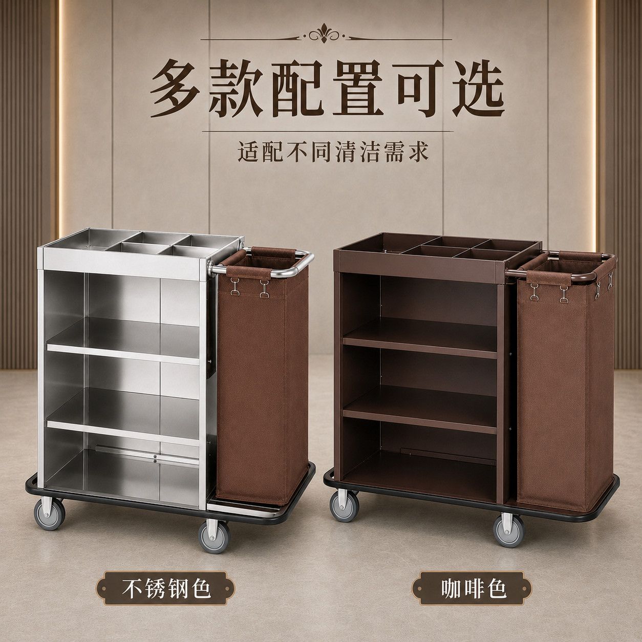 客房布草车酒店工作车宾馆清洁车收纳打扫卫生手推车保洁车服务车