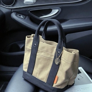 日本妈咪包母婴外出小轻便手拎高档帆布斜挎多隔层托特便当包日本