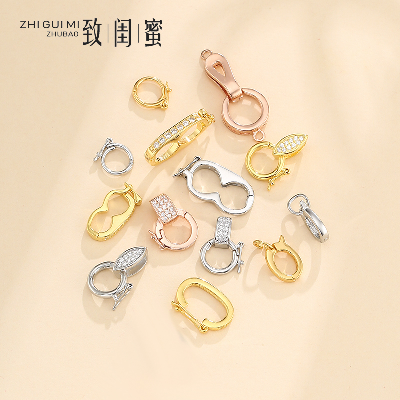 纯银项链扣连接扣吊坠扣diy配件