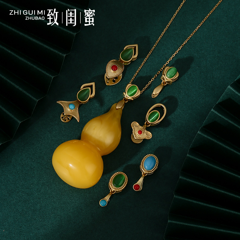 镀18K金扣吊坠空托项链扣diy配件