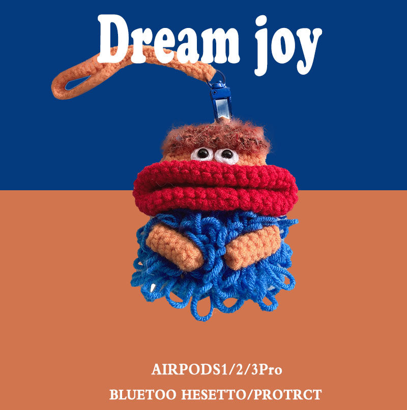 丑萌大香肠嘴耳机套适用于airpods pro3代苹果蓝牙套1/2代毛线针织软