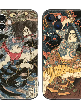 水浒英雄浮世绘浪里白条张顺适用iPhone16Promax防摔17软壳15plus/14苹果13mini手机壳12/11