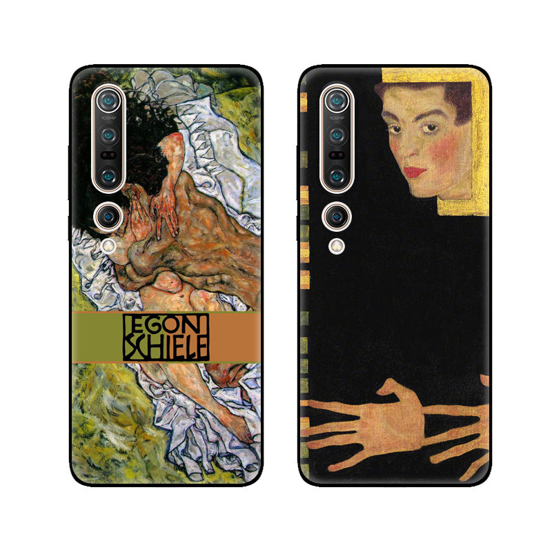 席勒文艺油画名画拥抱爱人适用小米10/10s/10pro至尊版青春手机壳