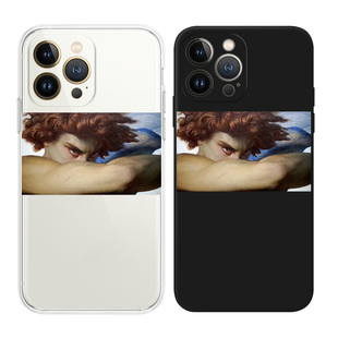 文艺油画堕落天使暗黑冷淡风适用iPhone17Promax防摔16pro软壳15/14plus苹果13mini手机壳12/11