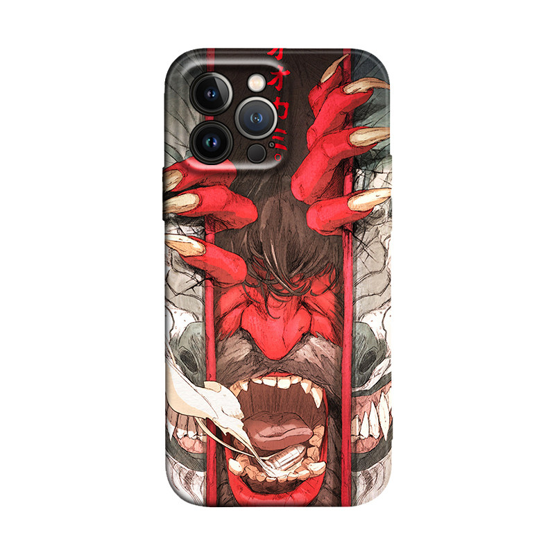 Japanese dark style wild flame Prajna art illustration, suitable for iPhone17Promax shockproof 16pro soft case 15/14 Plus Apple 13mini phone case 12/11 thumbnail 4