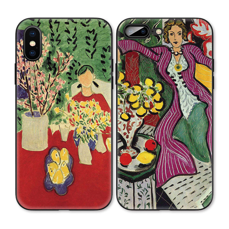 马蒂斯油画撞色小众美术生适用iphonexs max手机壳x苹果xr/8p/7/6