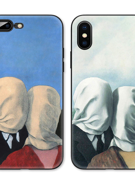 神秘浪漫蒙面恋人冷淡风情侣适用iPhone XS Max苹果X/XR/678p软壳