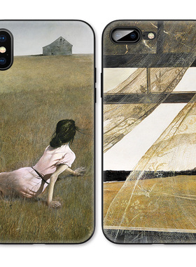 安德鲁怀斯文艺油画海风适用iPhone XS Max苹果16软壳15/14pro手机壳678plus防摔X