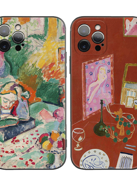 马蒂斯红色画室色彩油画阅读少女适用iPhone XS Max苹果16/15软壳14pro手机壳678plus