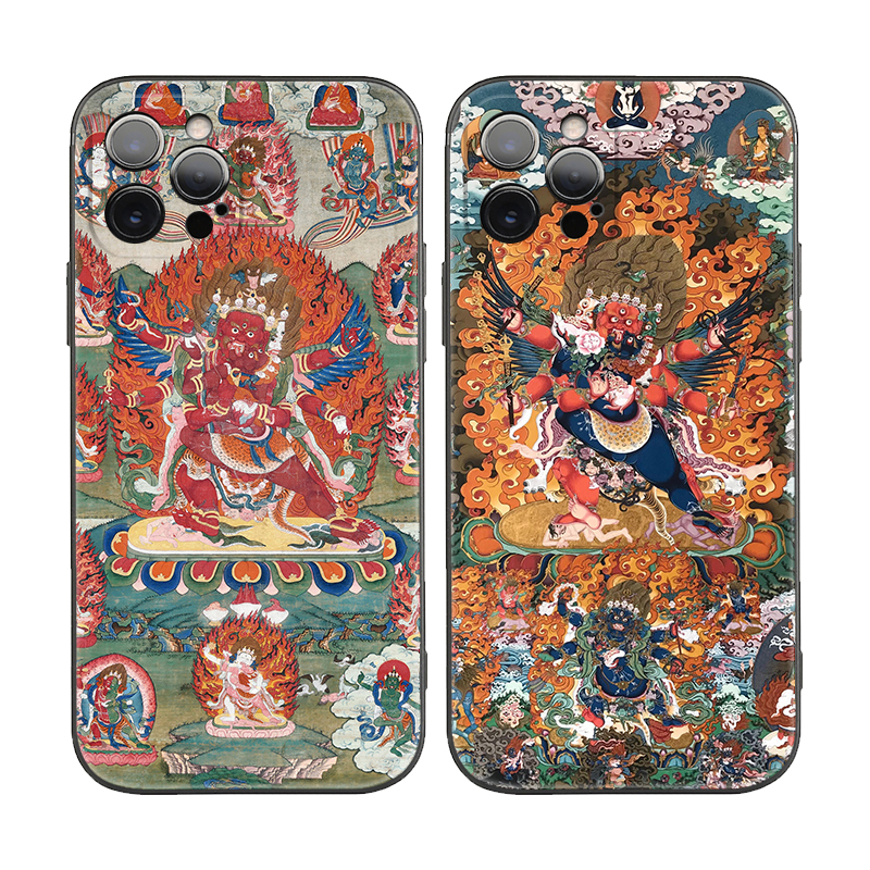 马头明王中国风唐卡马头观音适用iPhone16Pro软壳15promax/14plus苹果13mini手机壳12/11