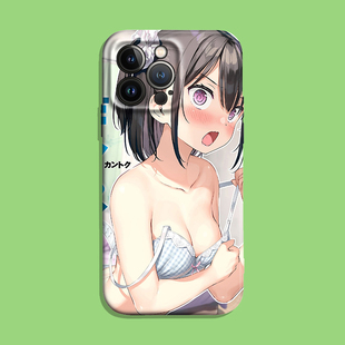 日系性感二次元动漫少女适用iPhone16Promax防摔17pro土酷个性15plus/14苹果13mini菲林手机壳12/11全包
