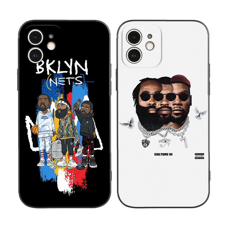 NBA篮网杜兰特哈登欧文适用X苹果12promax/7/8p/11华为OPPO手机壳
