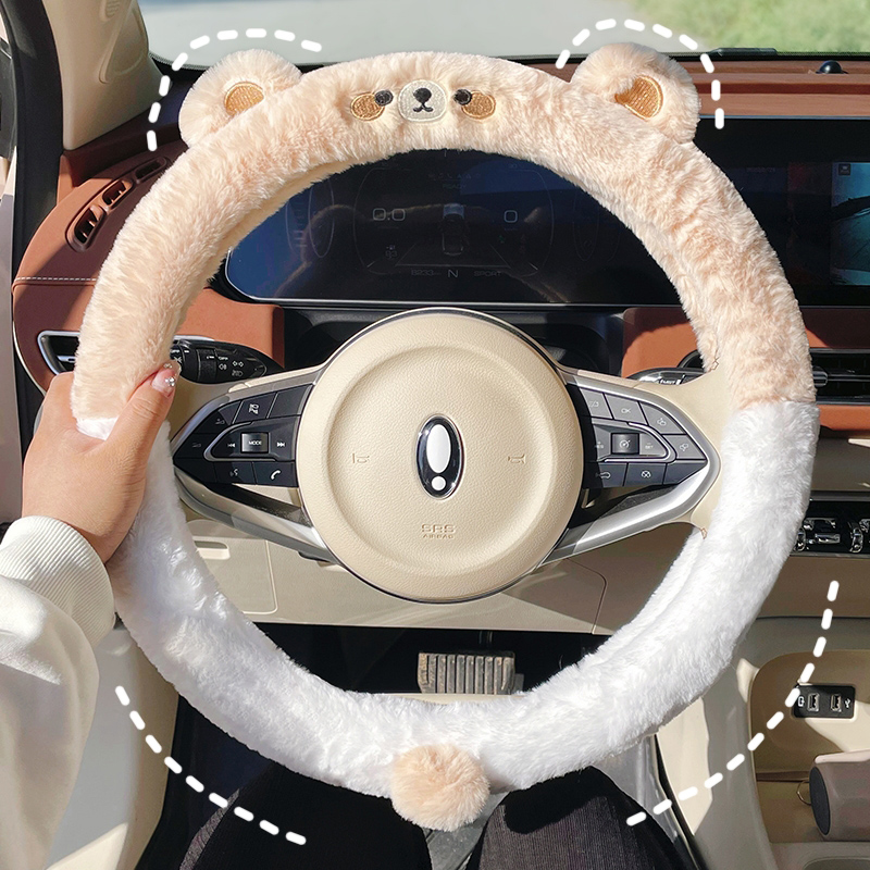 方向盘套女士可爱新款冬季毛绒