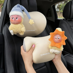 贝仑车品专营店汽车头枕腰靠套装可爱星星人车内靠枕护颈枕开车护腰神器座椅腰托