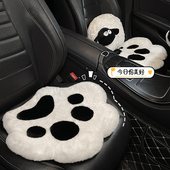 汽车坐垫可爱猫爪冬季 保暖毛绒加热网红高档四季 通用车载座垫女士