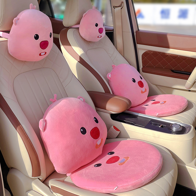 汽车头枕腰靠可爱小海狸四季通用