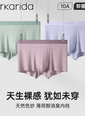 clarkarida卡恩男士内裤莫代尔无痕平角裤薄荷抑菌裆男生四角短裤