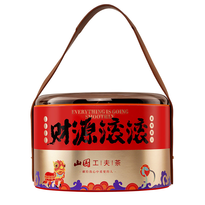 山国工夫茶 工夫年礼财源滚滚茶叶茶食品组合高端礼盒装亲友赠礼