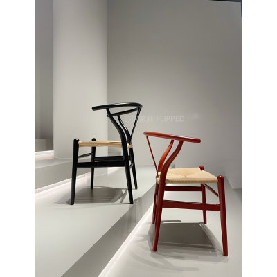 设计原木椅子CarlHansen  CH24艺术凳轻奢白蜡木家用简约意式餐椅