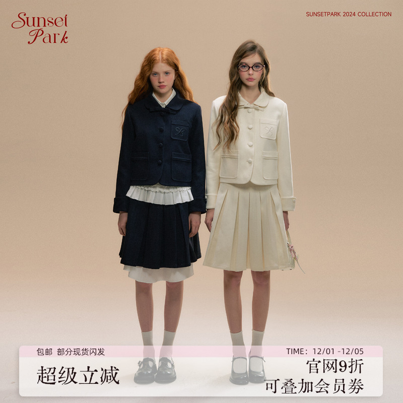 SunsetPark学院毛呢少女套装