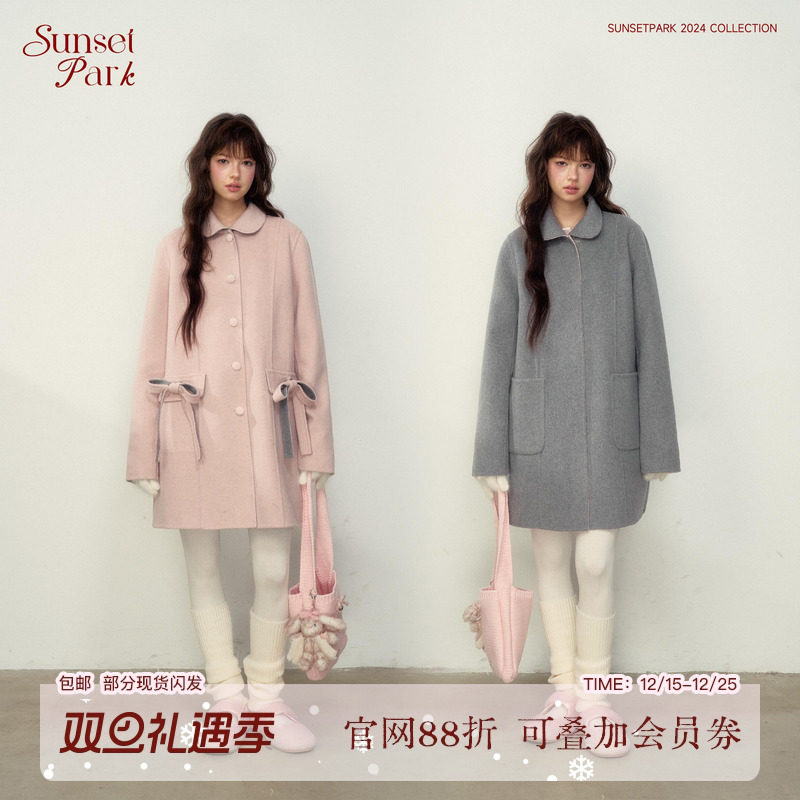 SunsetPark娃娃领双面尼大衣
