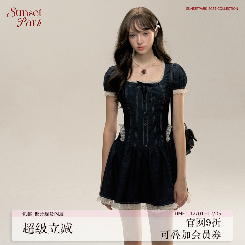SunsetPark千金少女牛仔连衣裙
