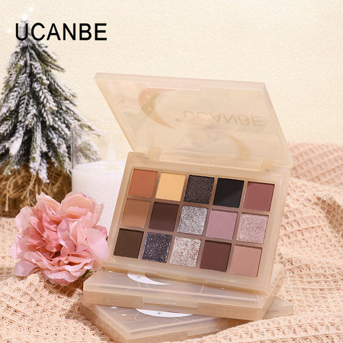 UCANBE15色陨落烟熏妆眼影盘橘棕