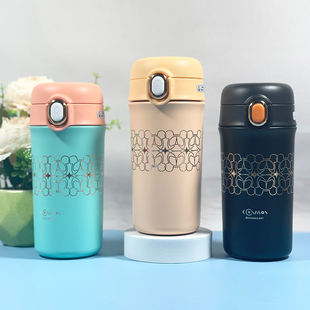 星际熊创意清新便携杯奥氏体不锈钢380ML保温杯随手礼品旅行水杯