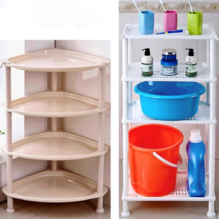 储物三角家用多功能脸盆架加厚塑料置物架厨房浴室多层加高置地式