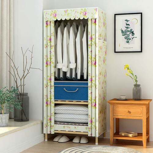 出租房衣柜钢管架子简易组装收纳牛津布家用卧室小型双人单人衣橱