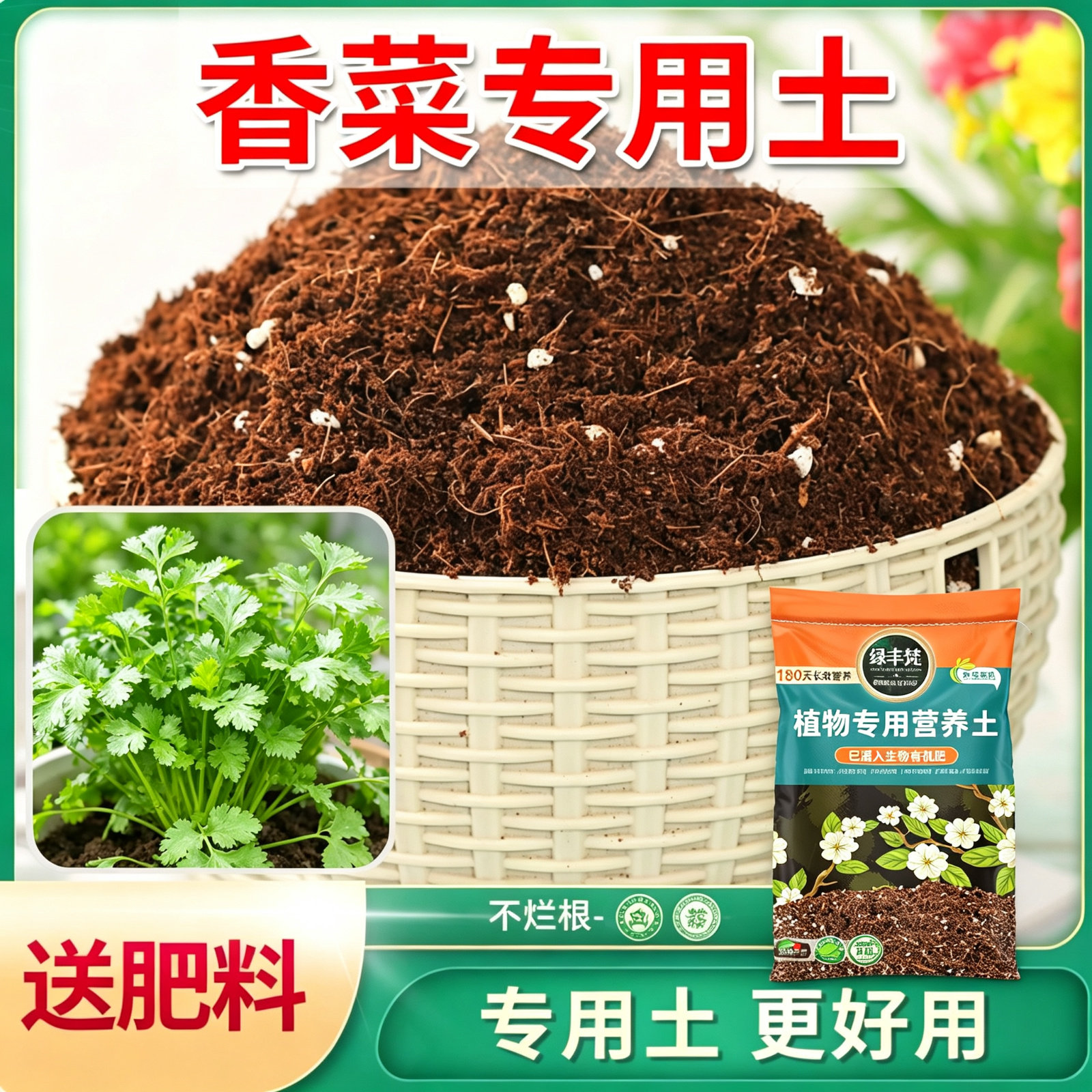 香菜专用轻质土疏松透气阳台盆栽蔬菜营养土种植土