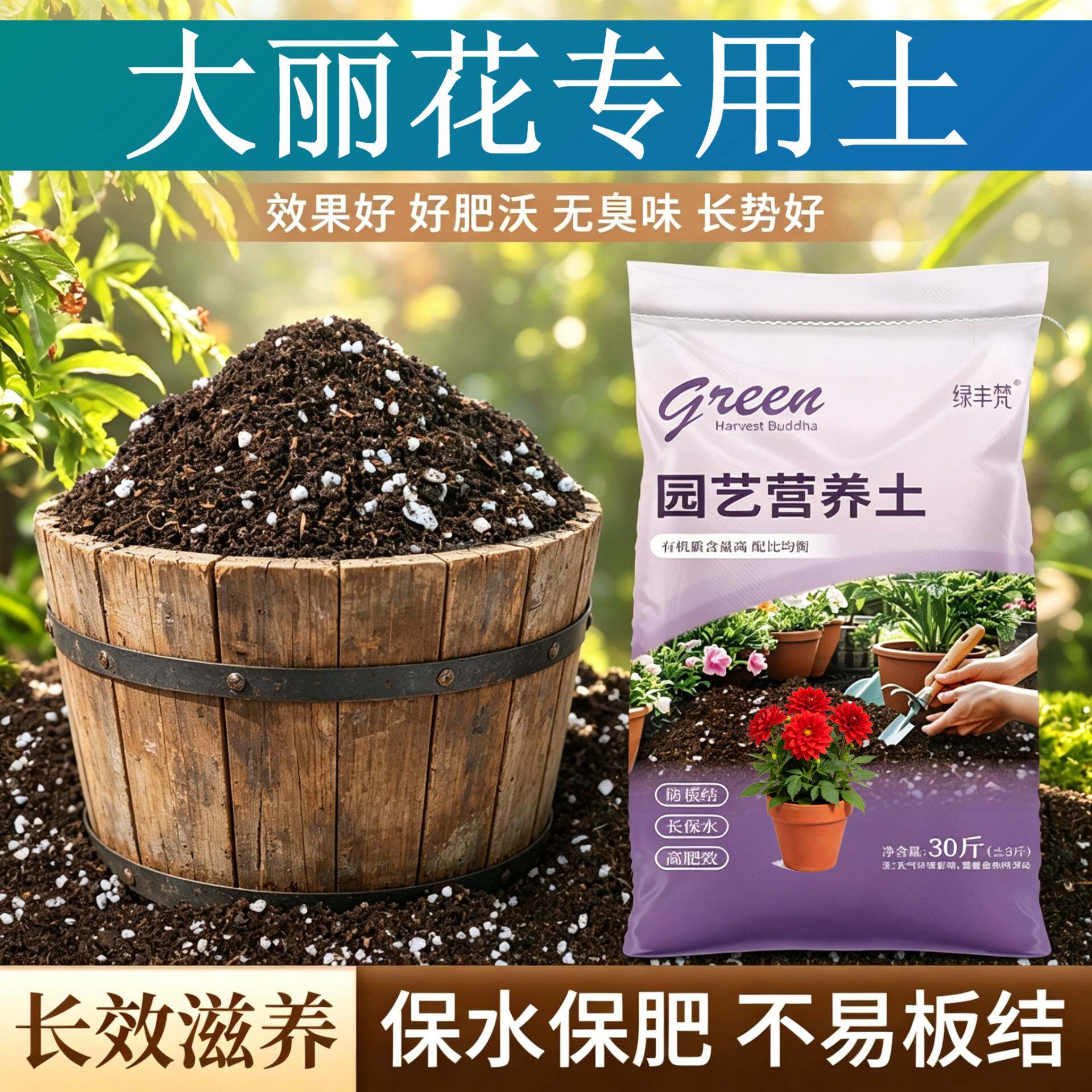 大丽花专用泥炭土不板结育苗包邮进口促生长观叶根壮苗好保水锁肥