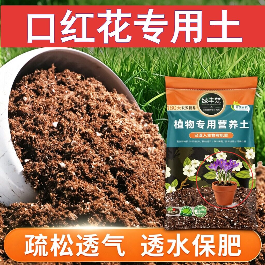 口红花专用基质不板结盆景营养土温和不烧根优化根际家用装喜酸