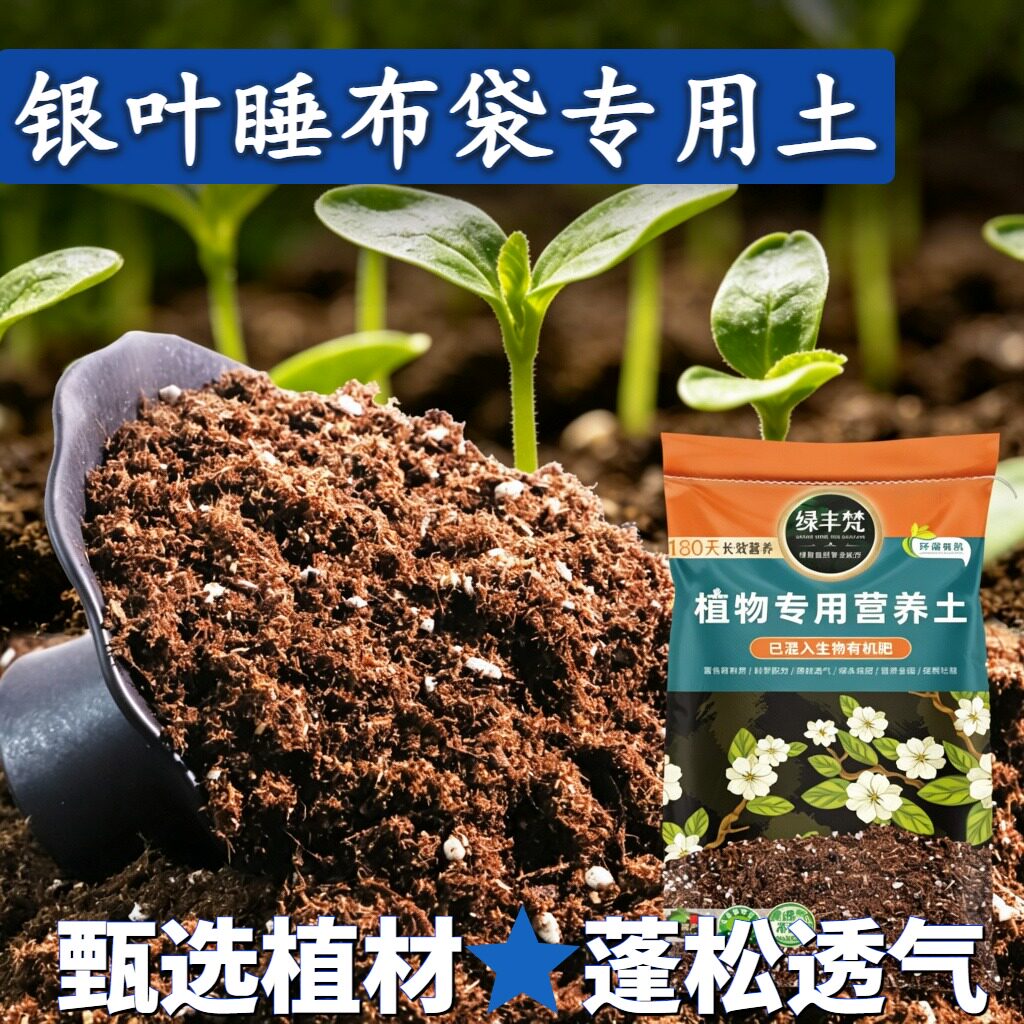 银叶睡布袋适用花泥利于发根盆栽土无杂草籽保水锁水试用装木本