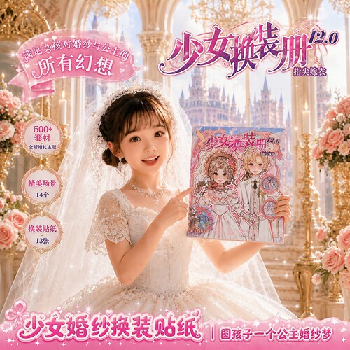 婚纱婚礼主题换装游戏贴纸安静书