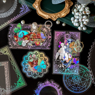 烫金追星炫酷咕盘咕卡装饰贴纸收集册DIY素材贴手帐本笔记本贴画拍立得照片冰箱行李箱电脑手机壳ipad贴画