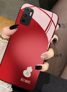 鸿运葫芦适用红米note11手机壳新款note10pro+简约高级感note9玻璃硅胶4g版5g女note8红色10xpro保护套epro外