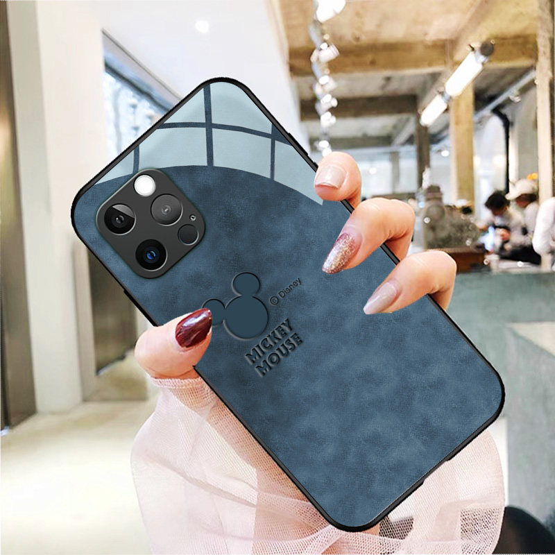 米奇苹果13手机壳高级iphone11promax情侣新款12mini硅胶男xsmax女生xr玻璃se2超薄5适用7/8plus保护套6splus