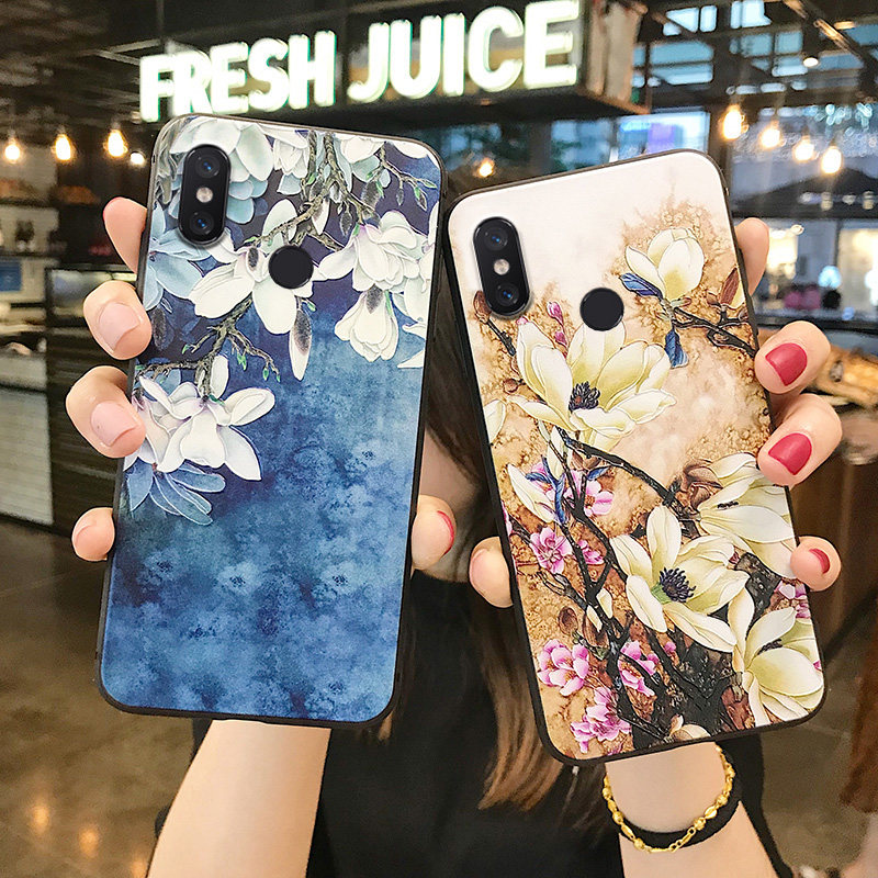 复古文艺花红米note7 pro手机壳情侣note5A标配/高配个性硅胶适用note4软壳男女新款立体浮雕note4X保护套潮