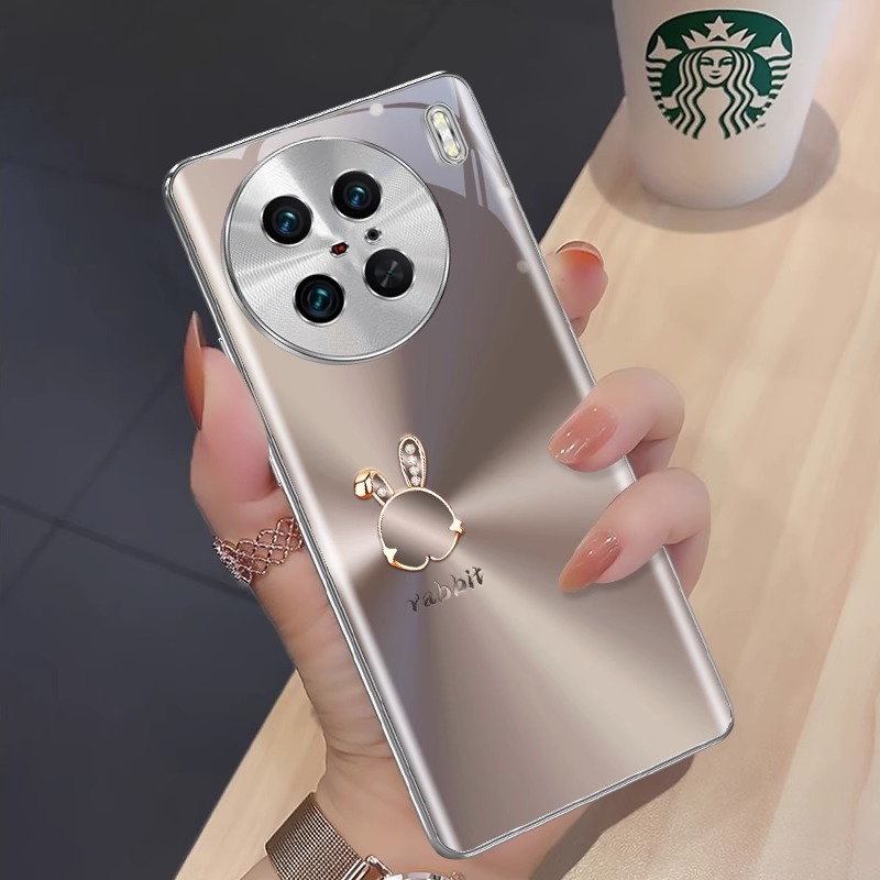 极光香槟兔简约创意玻璃手机壳