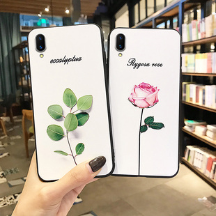简约适用X21i小清新包边X21s软壳 手机壳女NEX后置网红立体浮雕硅胶X21屏幕指纹个性 ins玫瑰花vivoX23 幻彩版