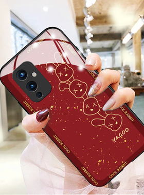 新年堆堆兔适用一加10pro手机壳玻璃1+9rt新款oneplus可爱8t红色7tpro高级tpor七八九por硅胶女acepro电竞版