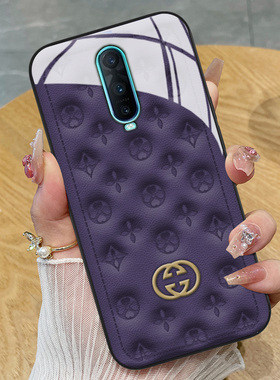 紫色典雅印花适用oppor17pro手机壳r15x新款a11玻璃高级k1k9气质k10s女神a96a97简约a95a93硅胶a72a92保护套